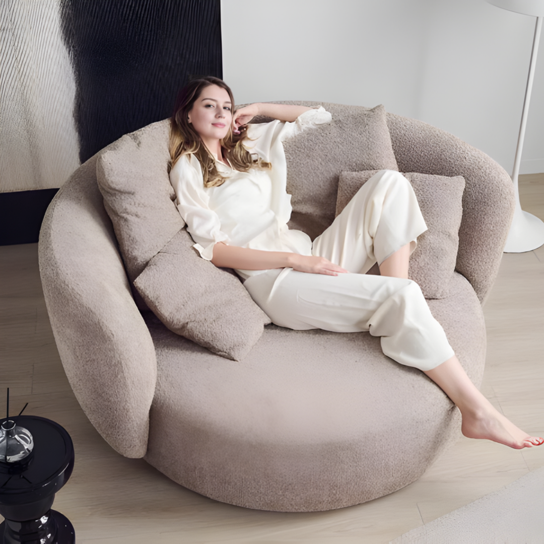 LUMA Minimalist Boucle Lounge Chair - Cassa Haus Singapore