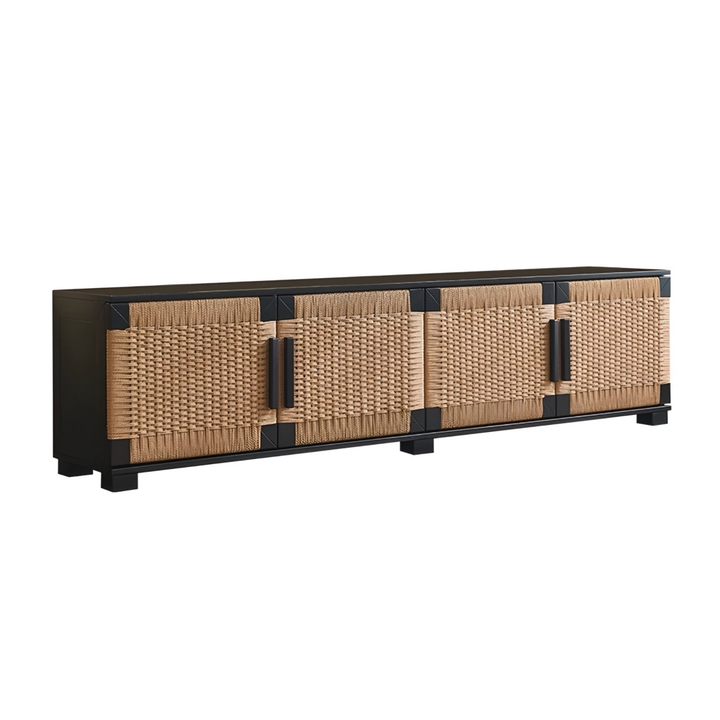 CANEVORA Rattan TV Console Storage Cabinet