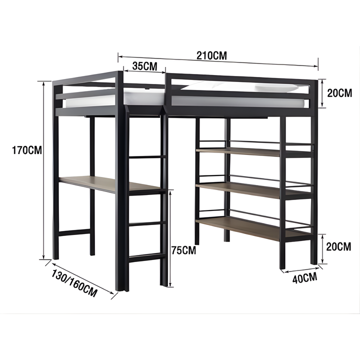 PAXI Modern Multifunctional Double Decker Bedframe