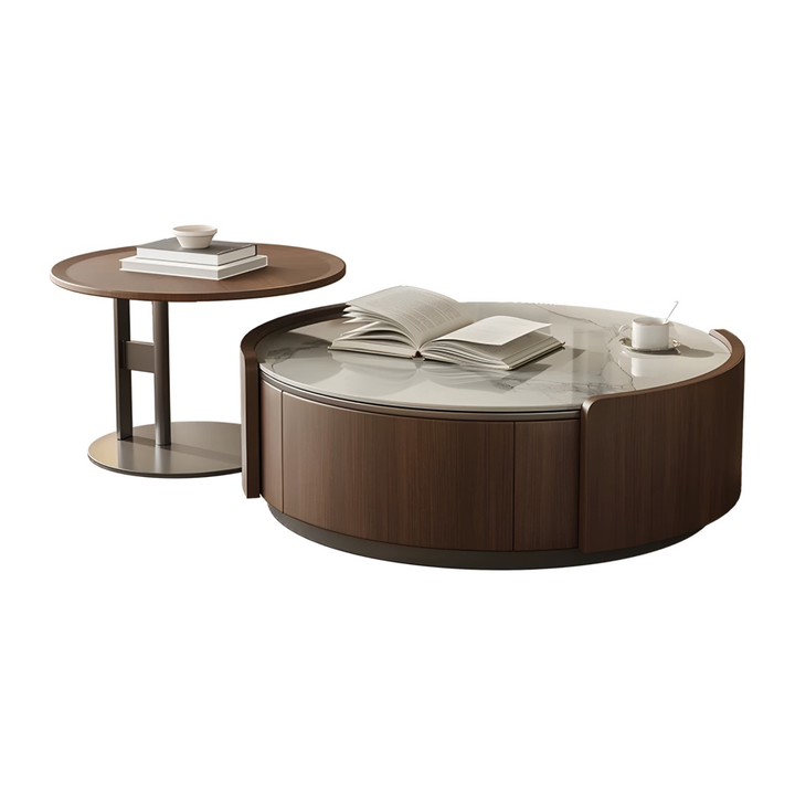 AVERO Modern Walnut Coffee Table & TV Console