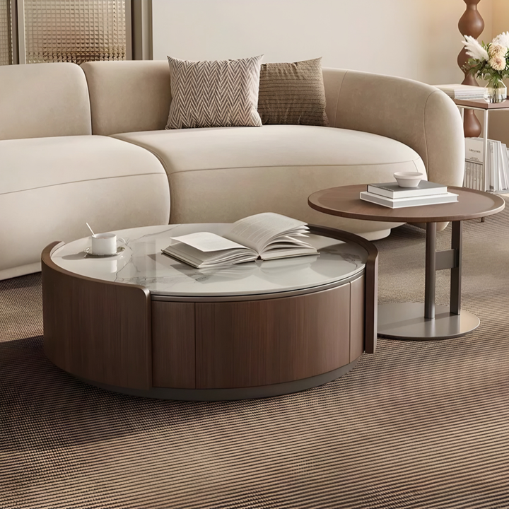 AVERO Modern Walnut Coffee Table & TV Console