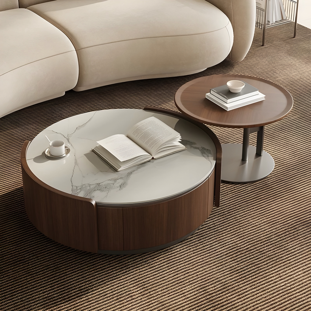 AVERO Modern Walnut Coffee Table & TV Console