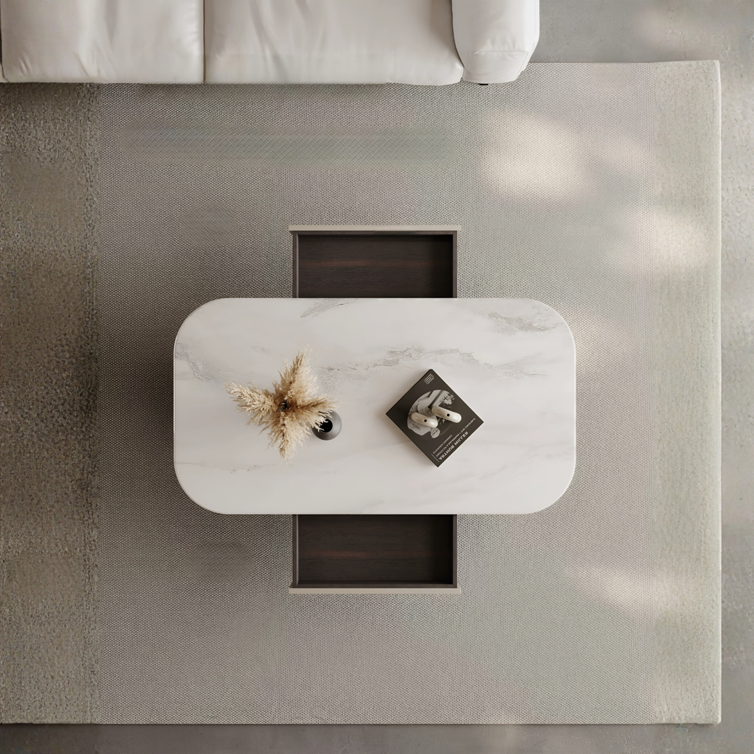 LORCET Modern Marble Coffee & TV Console