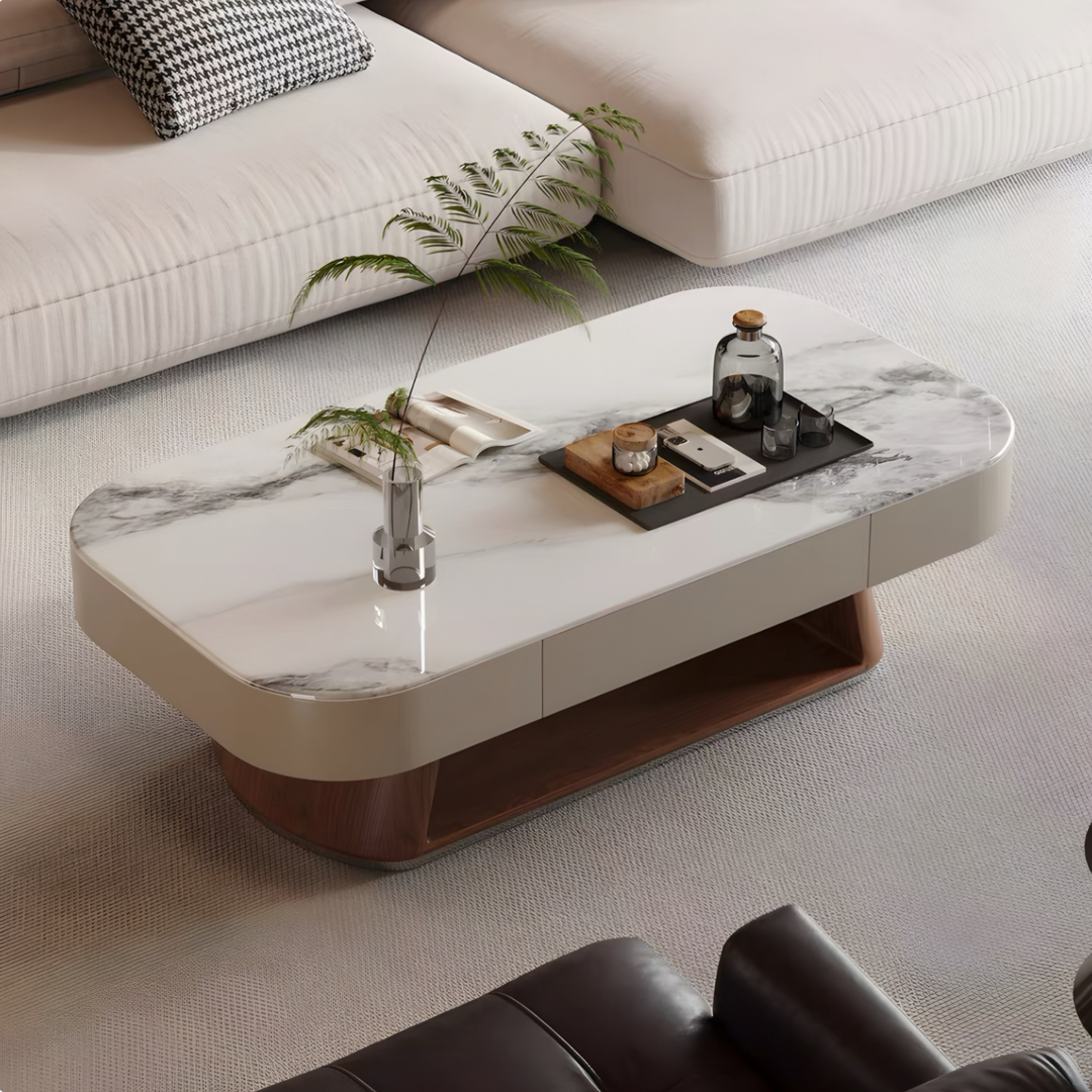 LORCET Modern Marble Coffee & TV Console