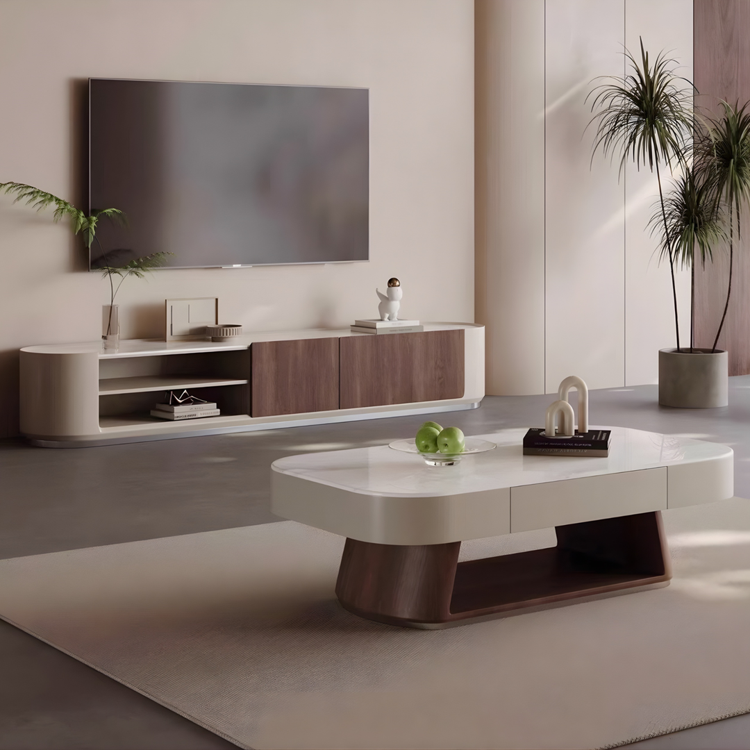 LORCET Modern Marble Coffee & TV Console
