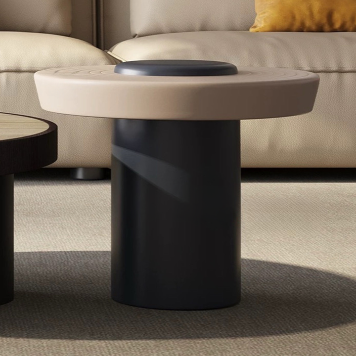SORELLO Modern Travertine Round Coffee Table Set