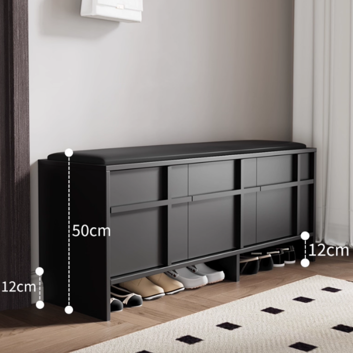 LAVERO Solid Wood Shoe Storage Bench