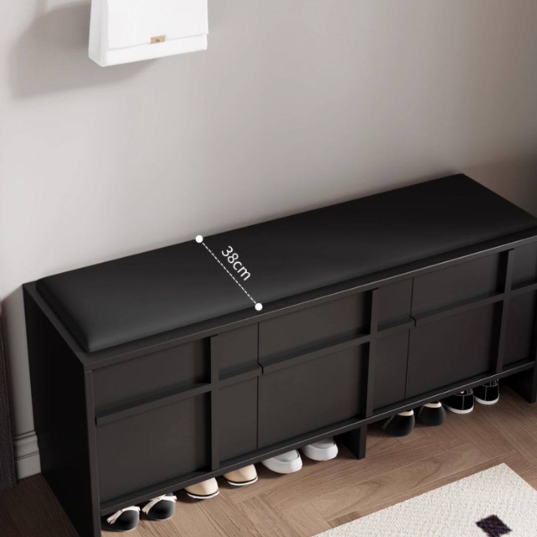 LAVERO Solid Wood Shoe Storage Bench