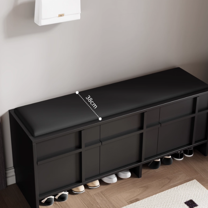 LAVERO Solid Wood Shoe Storage Bench