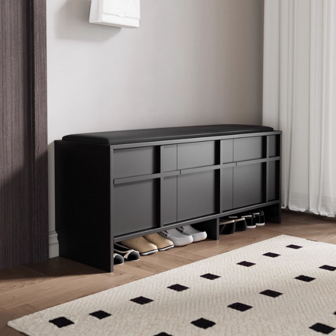 LAVERO Solid Wood Shoe Storage Bench