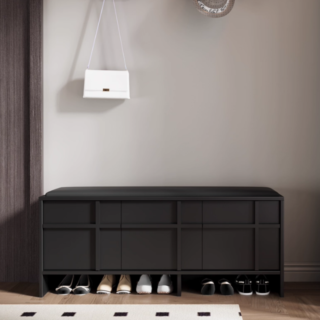 LAVERO Solid Wood Shoe Storage Bench