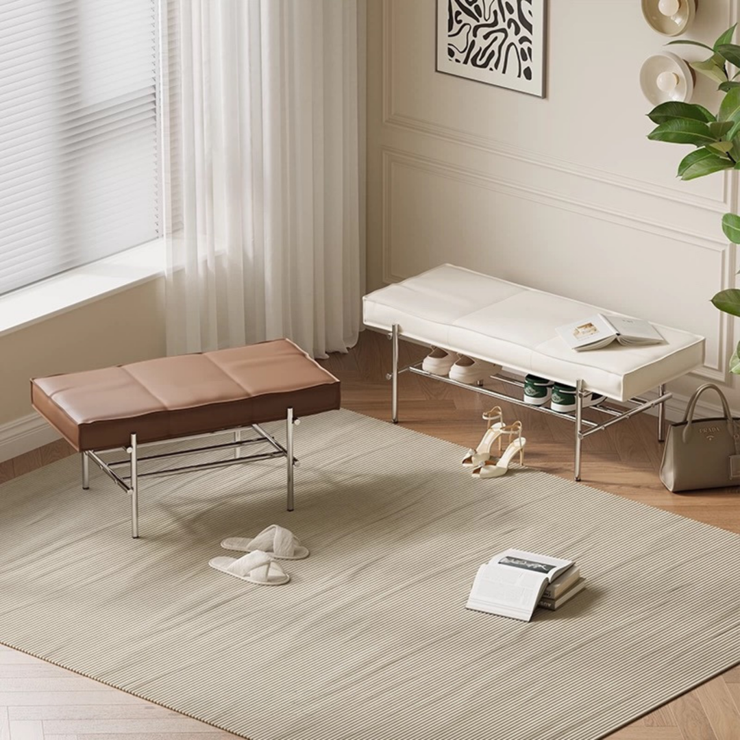 RAVENO Modern Leather Bench