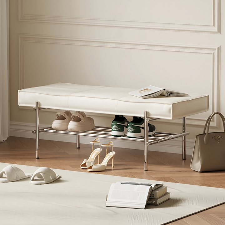 RAVENO Modern Leather Bench