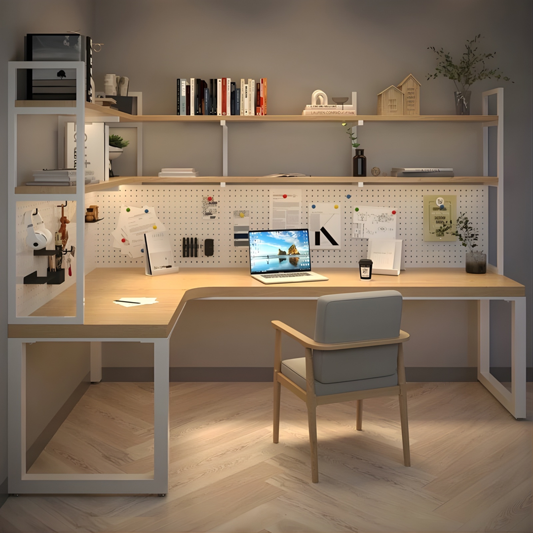 MERRITT Modern Solid Wood Corner Study Table