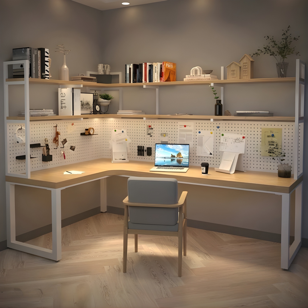 MERRITT Modern Solid Wood Corner Study Table