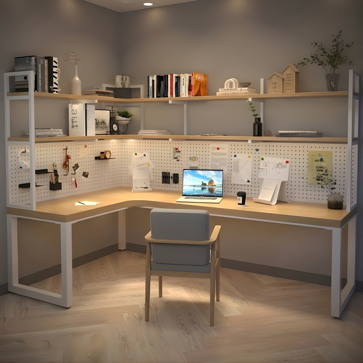 MERRITT Modern Solid Wood Corner Study Table