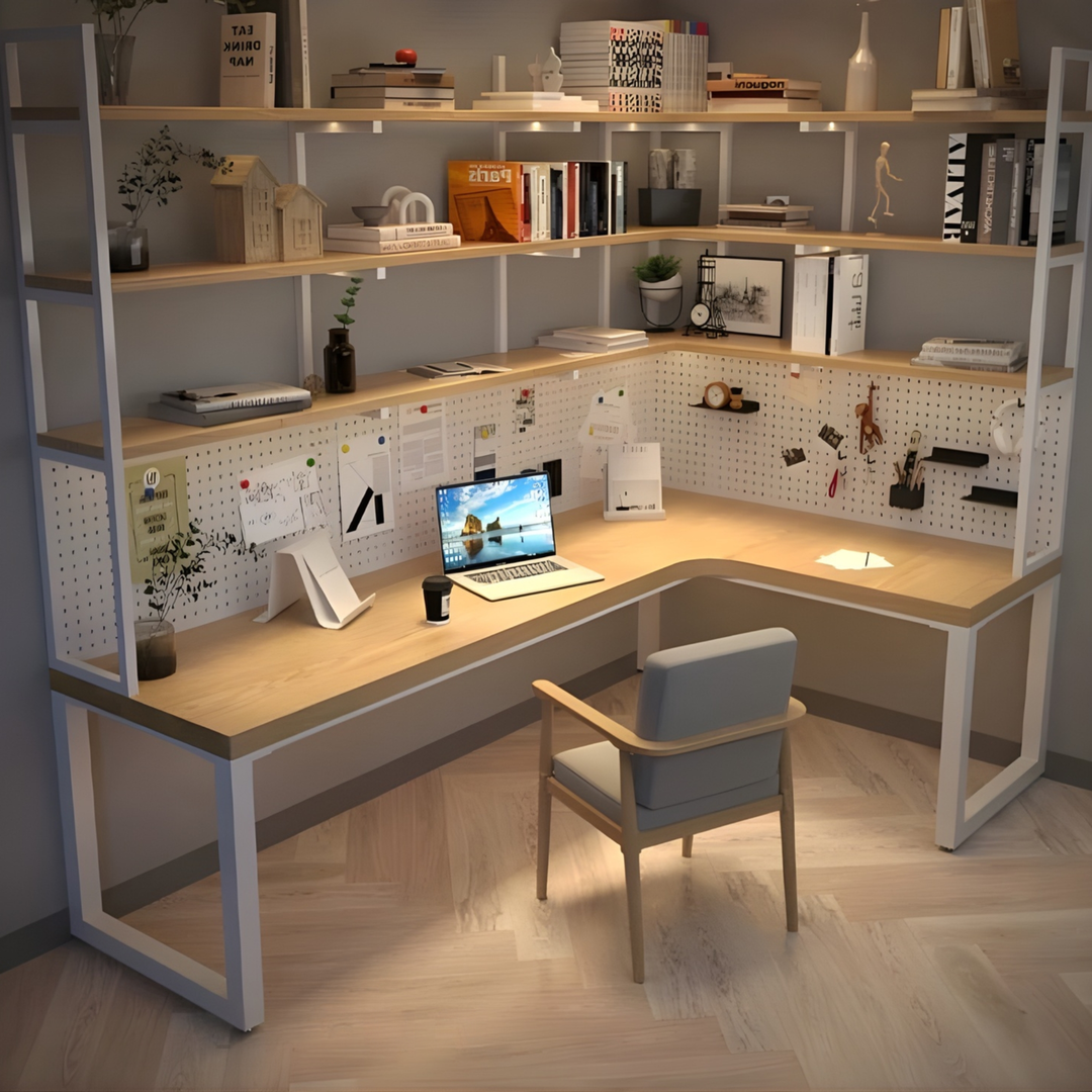 MERRITT Modern Solid Wood Corner Study Table
