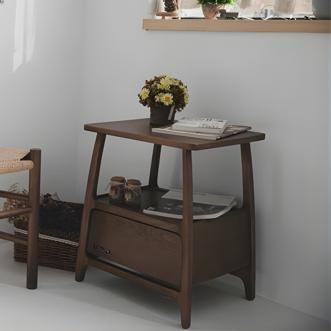AKIRA Japandi Solid Wood Side Table