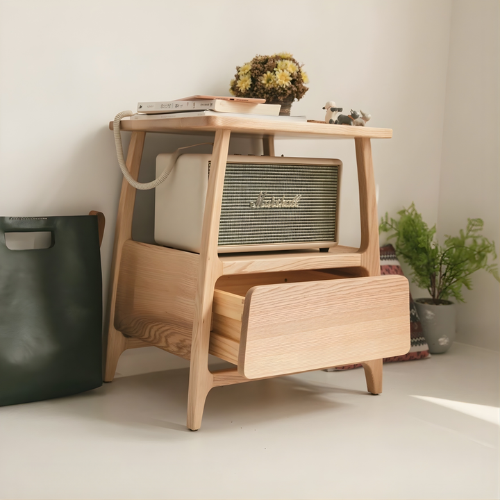AKIRA Japandi Solid Wood Side Table