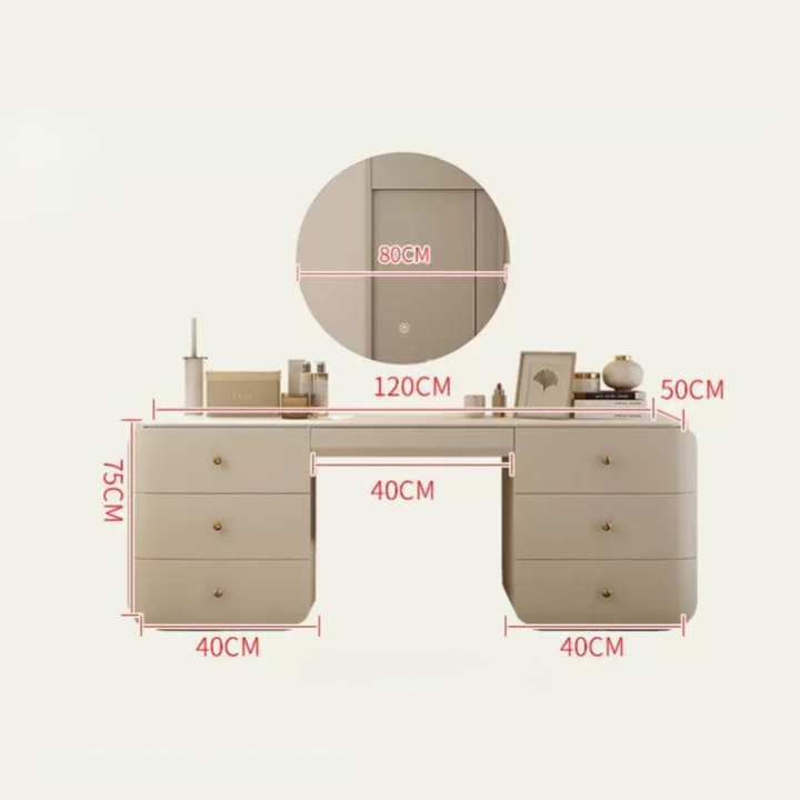 PINEVRA Modern Solid Wood Vanity Table
