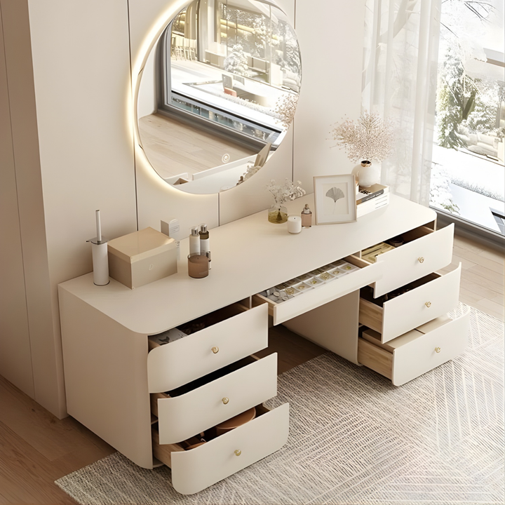 PINEVRA Modern Solid Wood Vanity Table