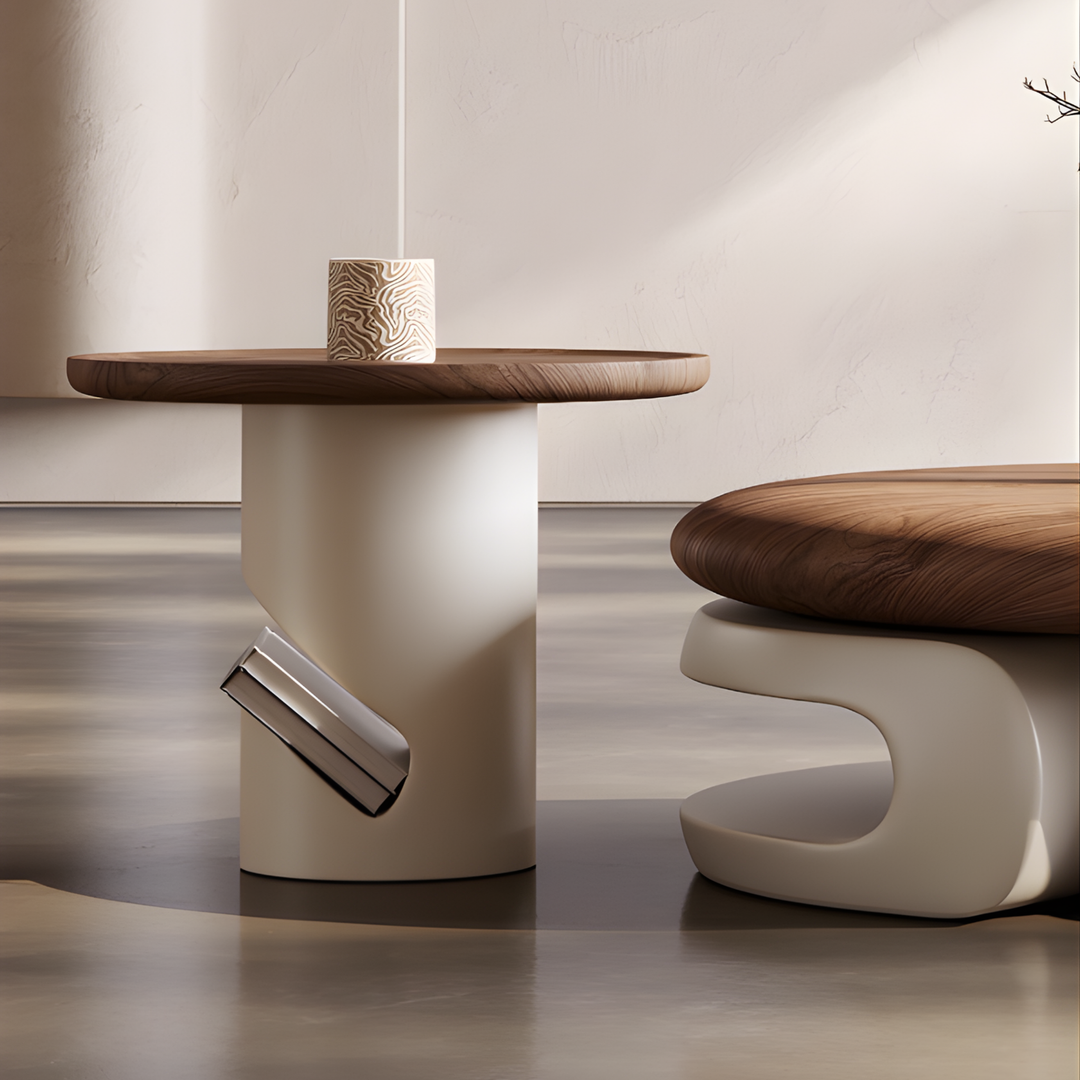 ELVANO Modern Wooden Coffee Table Set
