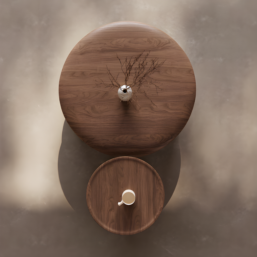 ELVANO Modern Wooden Coffee Table Set