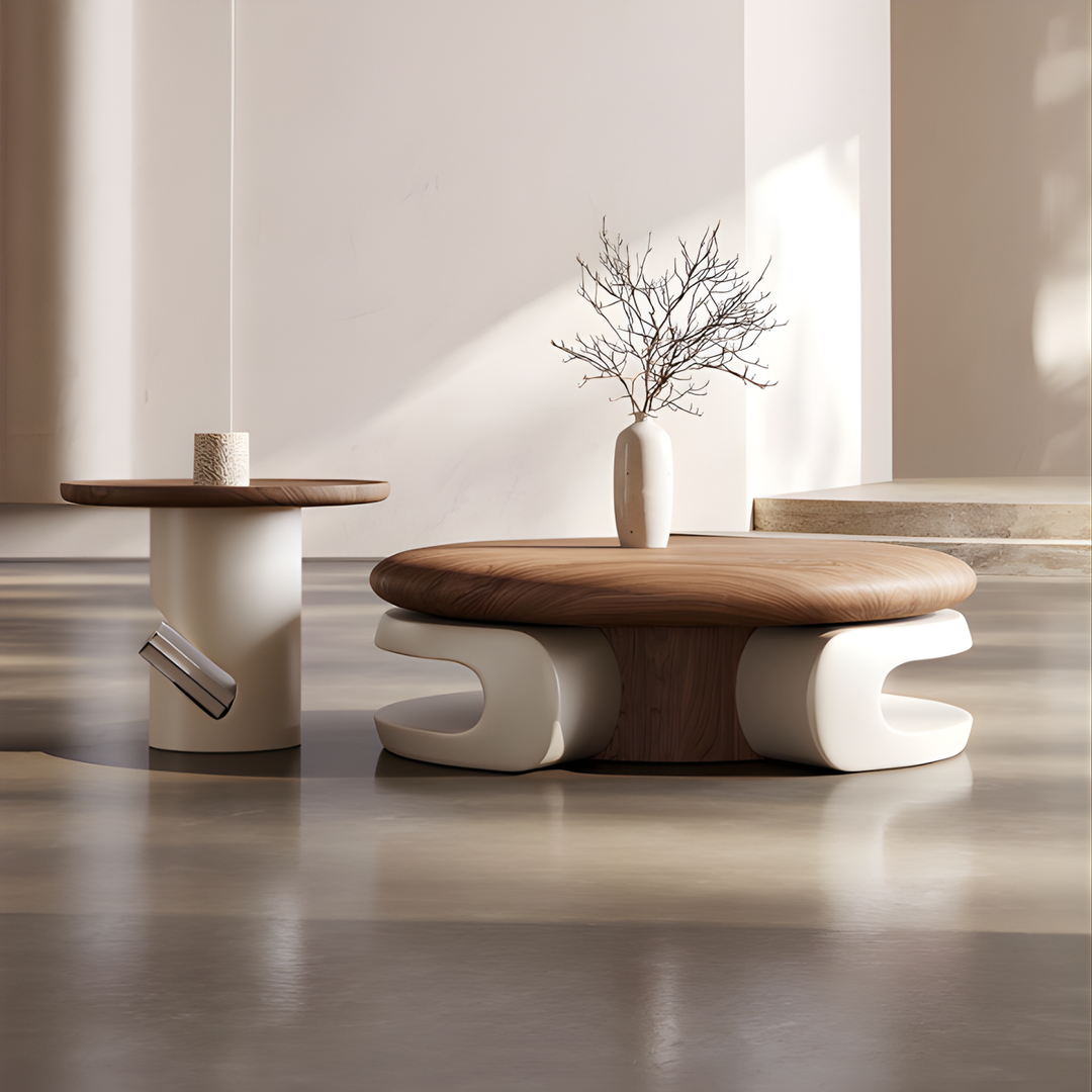 ELVANO Modern Wooden Coffee Table Set