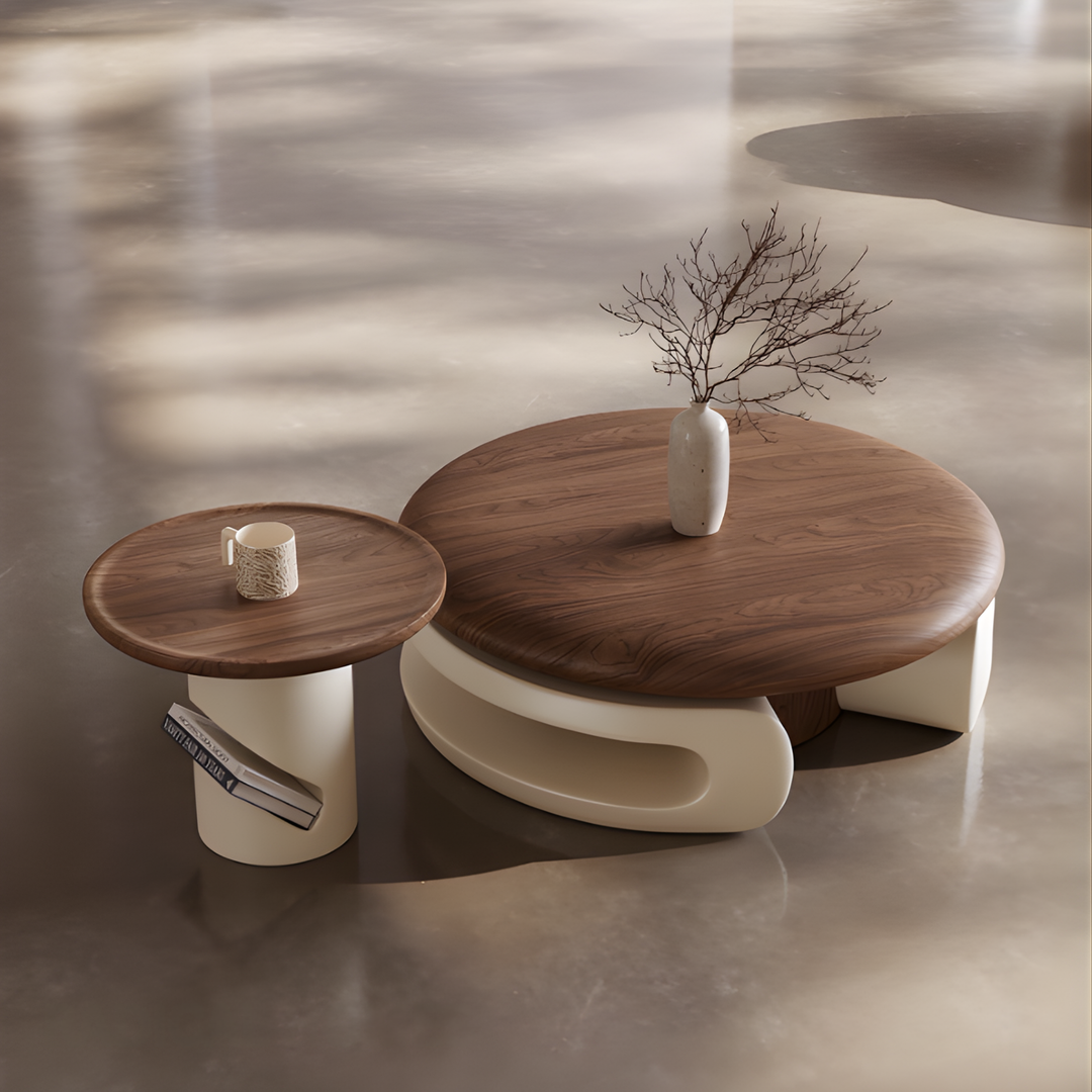 ELVANO Modern Wooden Coffee Table Set