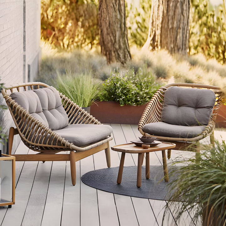 ZORVANIQ Modern Outdoor Rattan Sofa