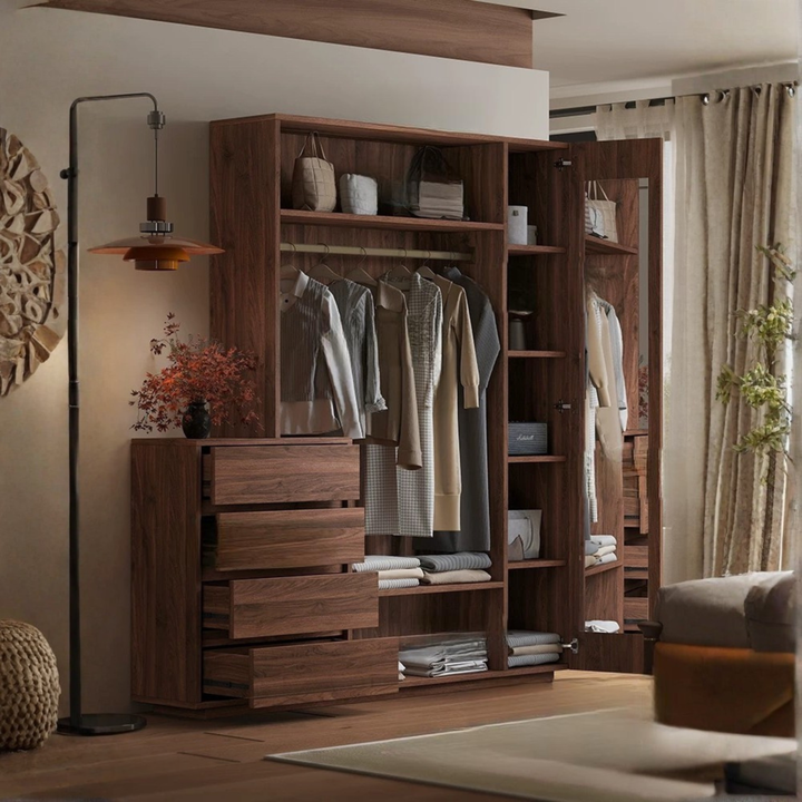 TALBRIS Solid Oak Wood Wardrobe