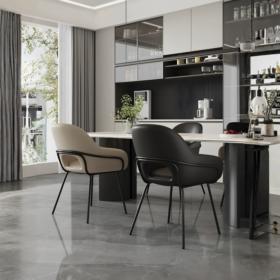 BRIAR Modern Minimalist Leather Dining Chair