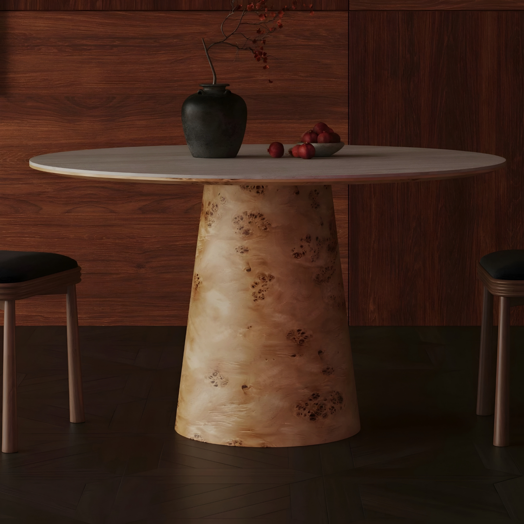 STRATARA Travertine Sintered Stone Dining Table - Cassa Haus Singapore