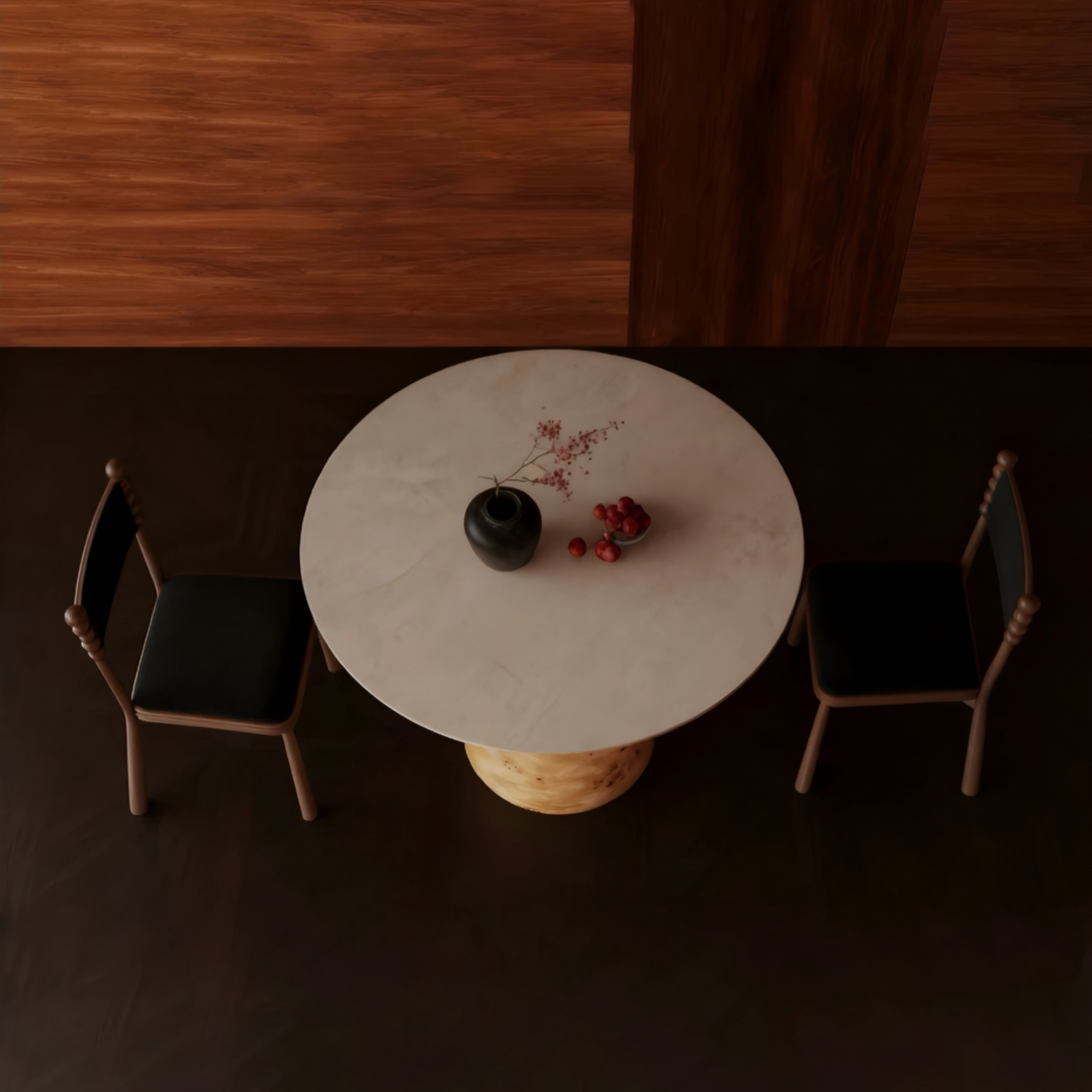 STRATARA Travertine Sintered Stone Dining Table - Cassa Haus Singapore