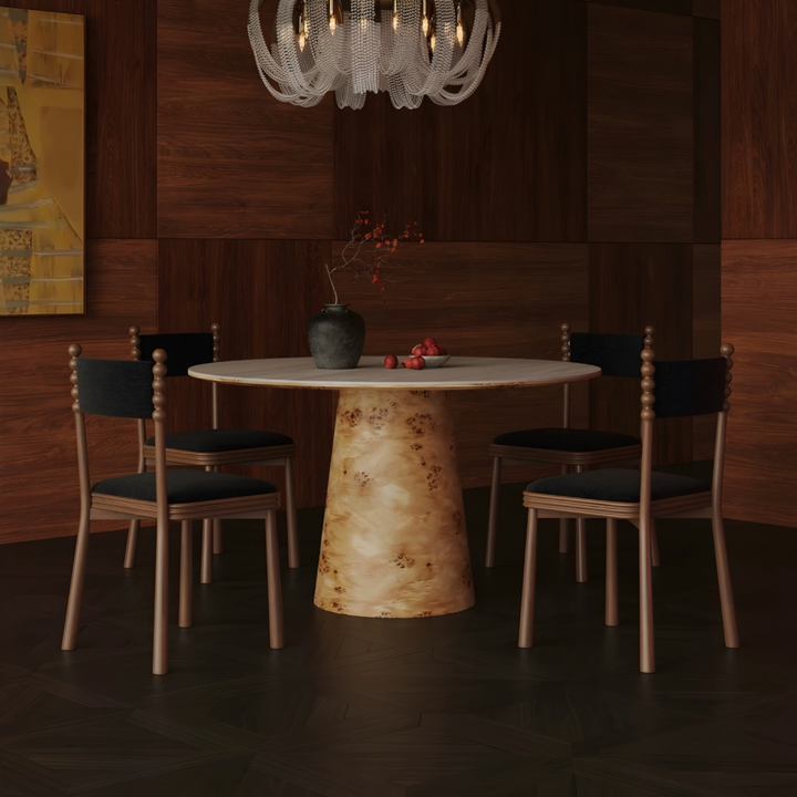 STRATARA Travertine Sintered Stone Dining Table - Cassa Haus Singapore