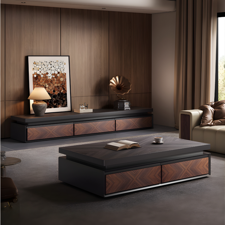 SOLENZA Modern TV Console and Coffee Table Set