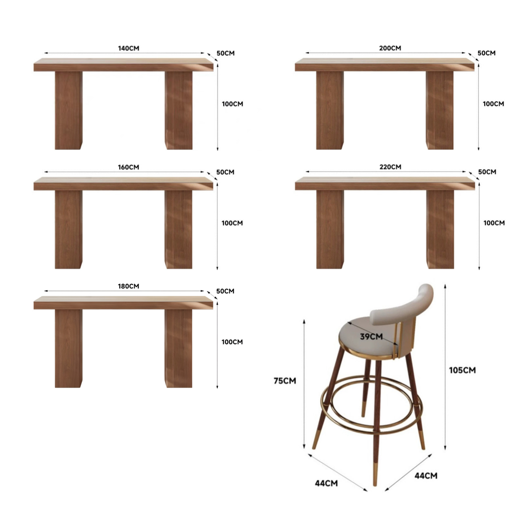 MONTERA Modern Travertine Bar Table