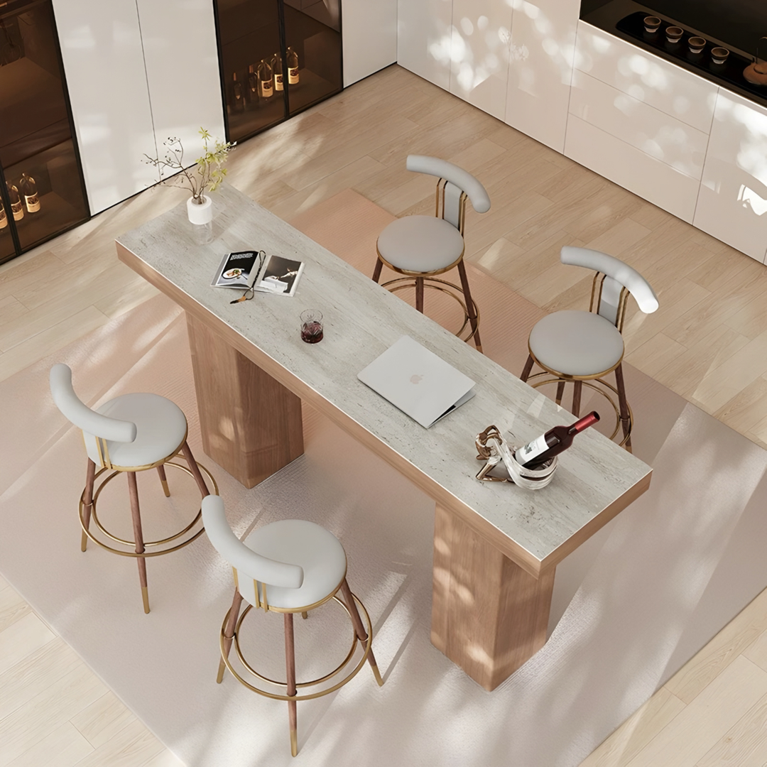 MONTERA Modern Travertine Bar Table