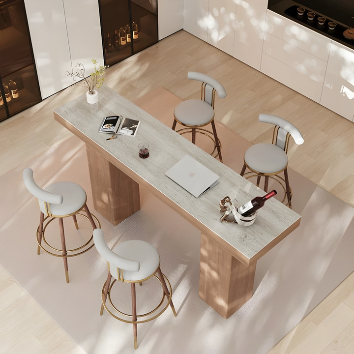 MONTERA Modern Travertine Bar Table