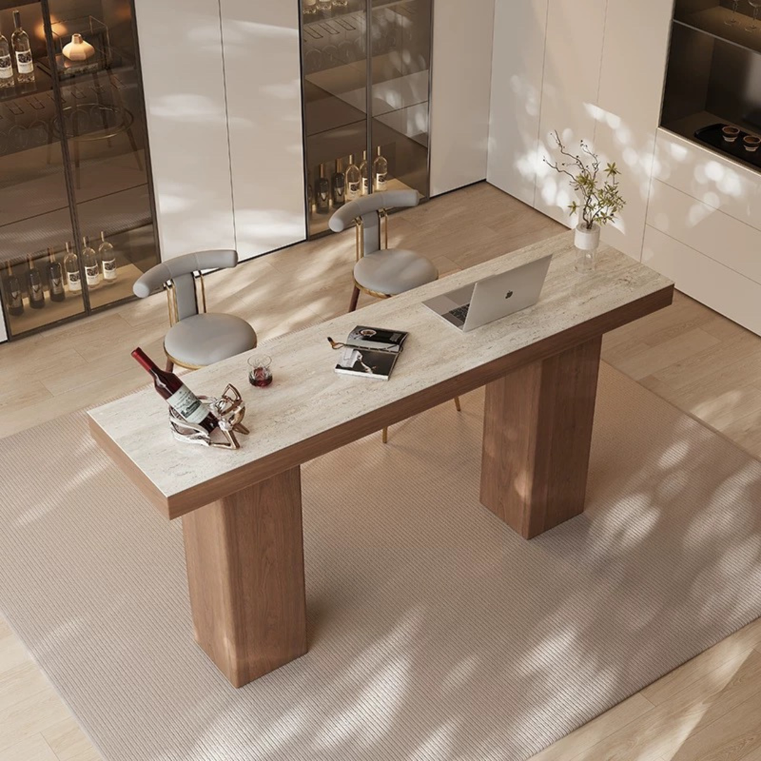 MONTERA Modern Travertine Bar Table