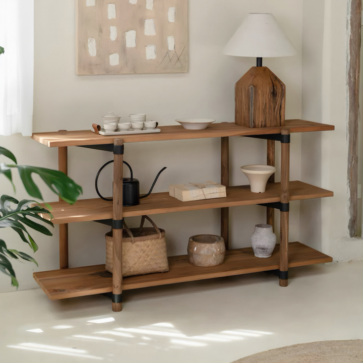 MONCERA Rustic Solid Wood Display Shelf