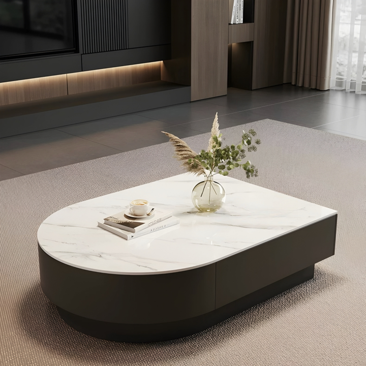 DANIEL Modern Sintered Stone Retractable Coffee Table Set