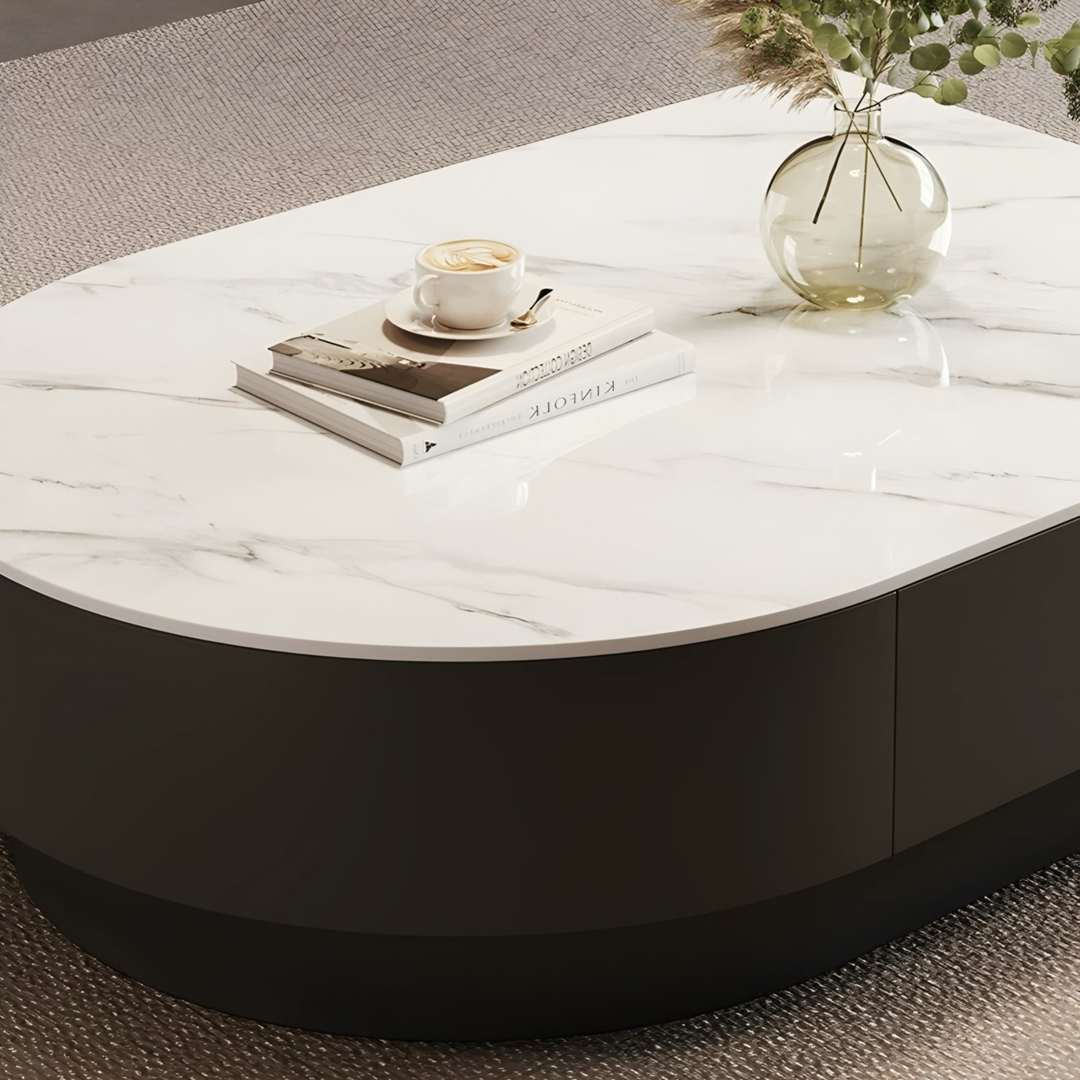 DANIEL Modern Sintered Stone Retractable Coffee Table Set