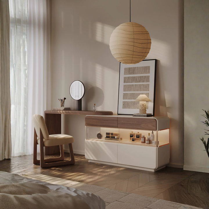 WALVESS Modern Walnut Vanity Table