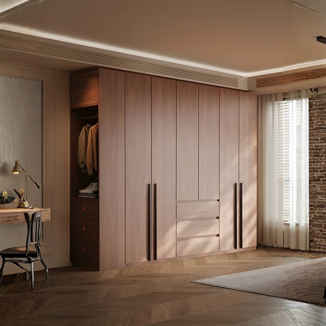 SEVRIC Modern Walnut Wardrobe