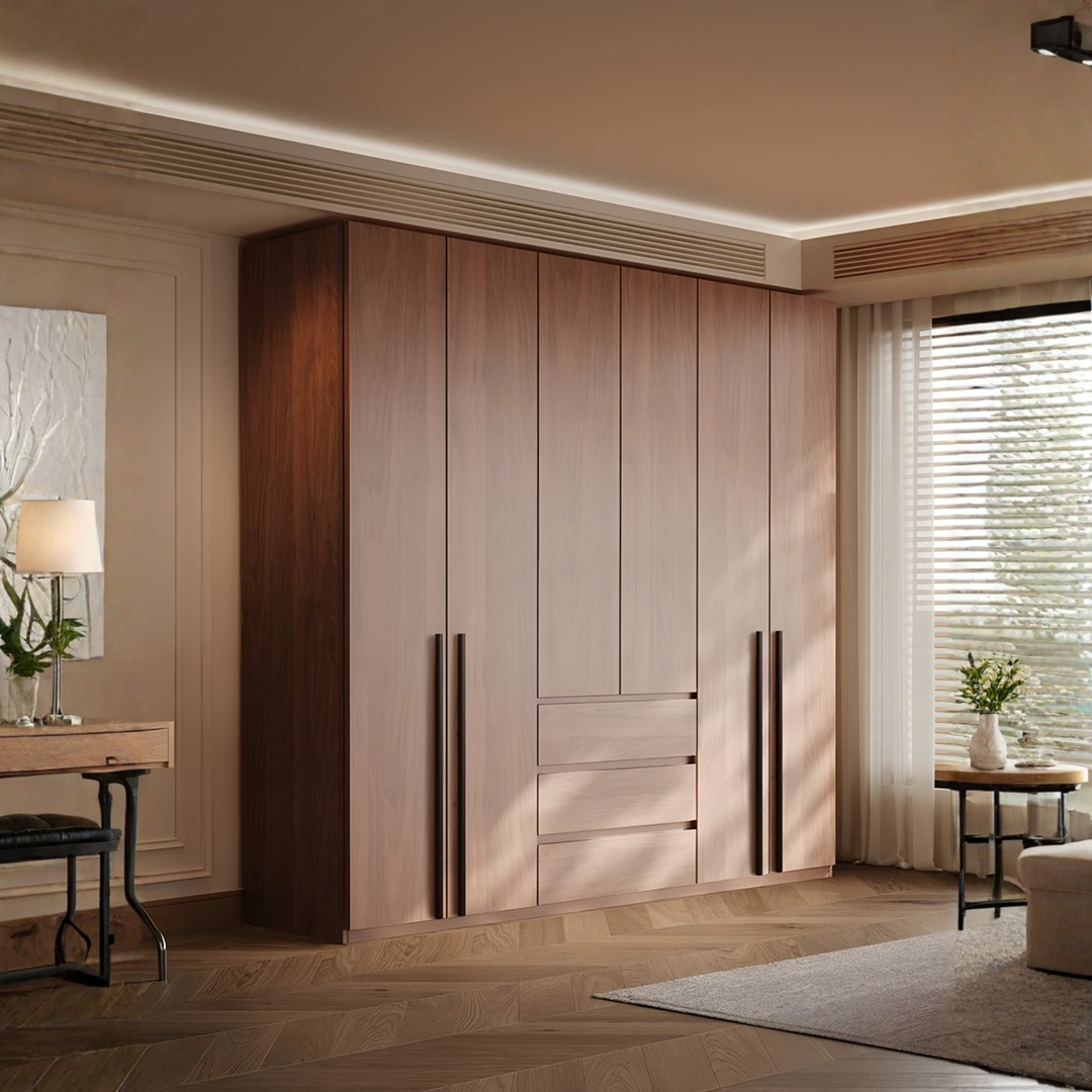 SEVRIC Modern Walnut Wardrobe