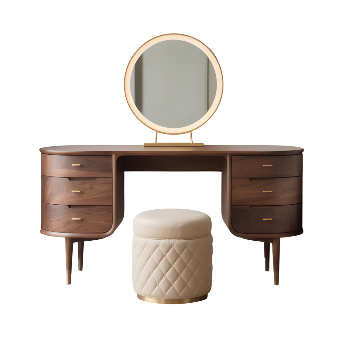 NOIREVA Black Walnut Wood Vanity Table - Cassa Haus Singapore