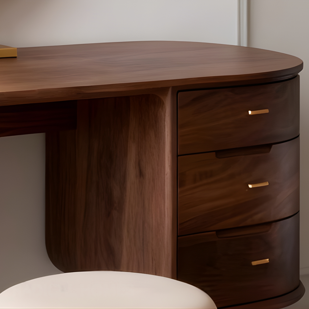 NOIREVA Black Walnut Wood Vanity Table - Cassa Haus Singapore