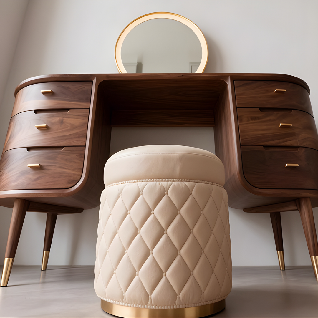 NOIREVA Black Walnut Wood Vanity Table - Cassa Haus Singapore