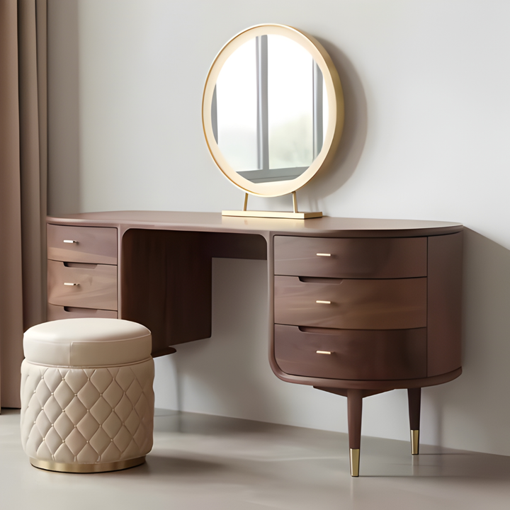 NOIREVA Black Walnut Wood Vanity Table - Cassa Haus Singapore